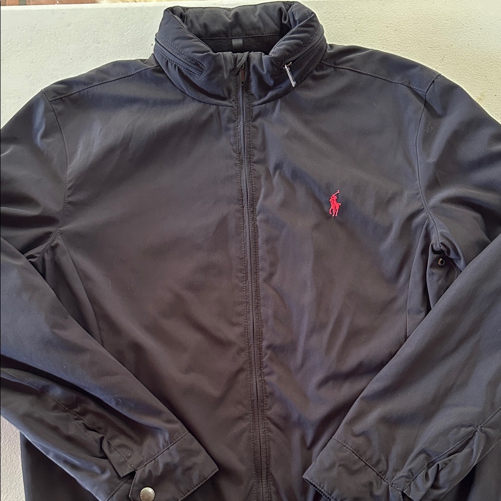 Ralph Lauren Men's Windbreaker/Rain Jacket with Red Logo (M) Navy Blue - Picture 2 of 12